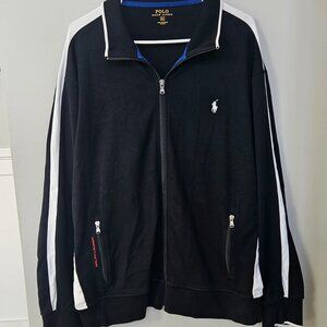 Polo Ralph Lauren Mens Vintage Track Full Zip Collar Stripe Jacket Pony 90s XL